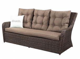 Диван 3-х HOLIDAY brown для зоны отдыха из искусственного ротанга